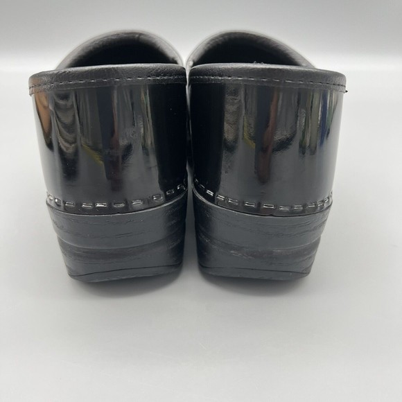 Dansko XP Black SZ 7.5 EUR 38 Black Shiny Patent Leather Clog Professional Shoe - Picture 9 of 11